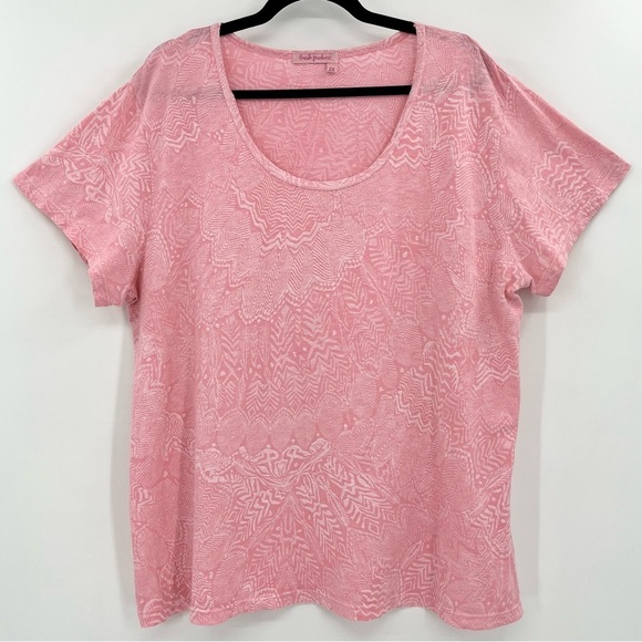 Fresh Produce Pink Print 100% Cotton Knit Tee 2X - Picture 1 of 8